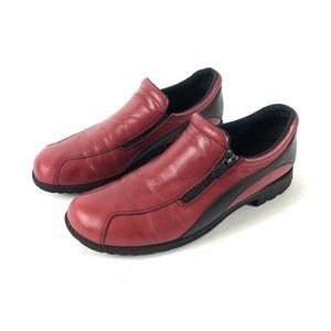 Munro Red and Black Side Zipper Comfort Shoes